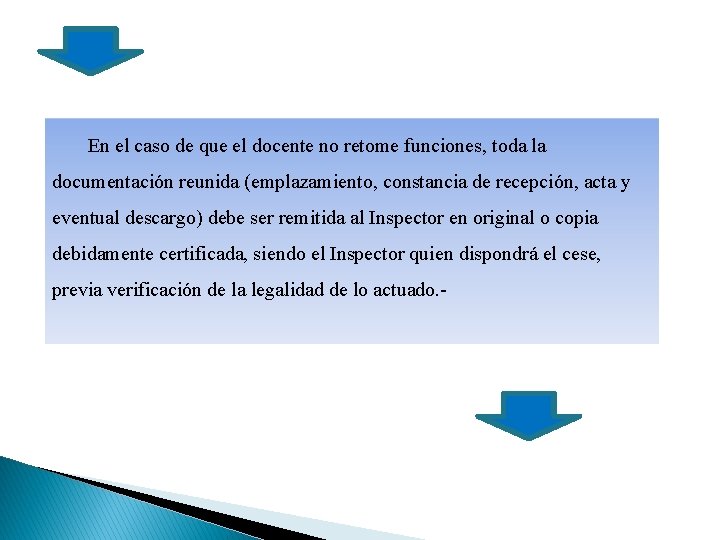 En el caso de que el docente no retome funciones, toda la documentación reunida