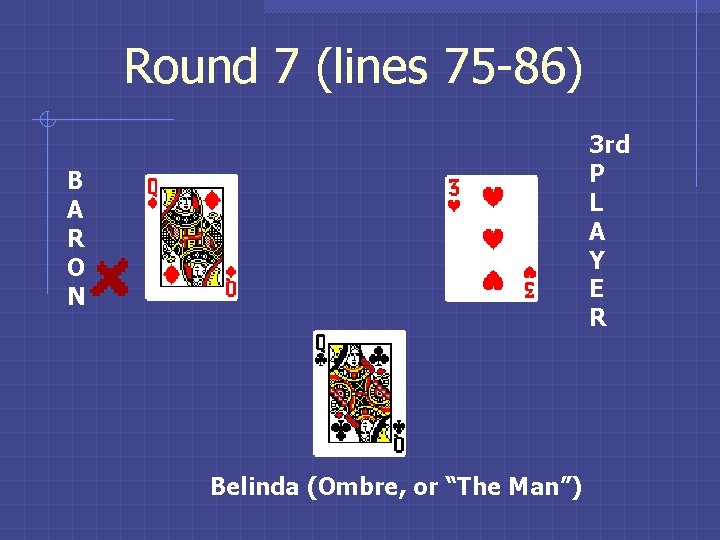 Round 7 (lines 75 -86) 3 rd P L A Y E R B