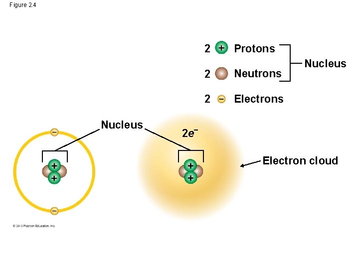 Figure 2. 4 2 Nucleus Protons 2 Neutrons 2 Electrons Nucleus 2 e– Electron