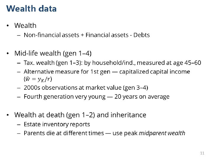 Wealth data • 11 