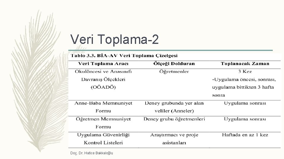 Veri Toplama-2 Doç. Dr. Hatice Bakkaloğlu 