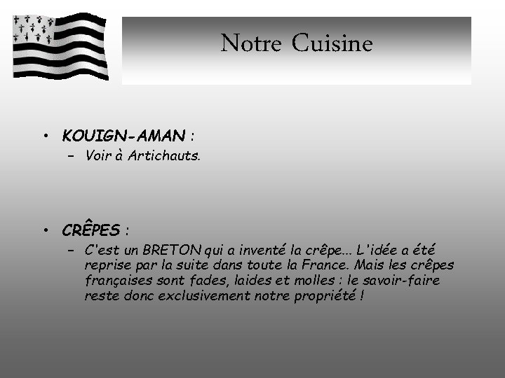 Notre Cuisine • KOUIGN-AMAN : – Voir à Artichauts. • CRÊPES : – C'est Notre Cuisine • KOUIGN-AMAN : – Voir à Artichauts. • CRÊPES : – C'est