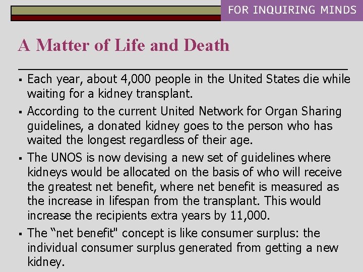 A Matter of Life and Death § § Each year, about 4, 000 people
