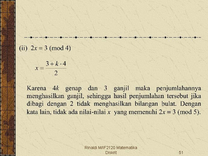 Rinaldi M/IF 2120 Matematika Diskrit 51 