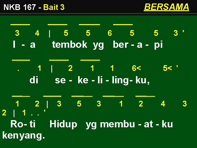 BERSAMA NKB 167 - Bait 3 3 4 | I - a. 5 5