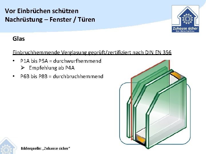 Vor Einbrüchen schützen Nachrüstung – Fenster / Türen Glas Einbruchhemmende Verglasung geprüft/zertifiziert nach DIN