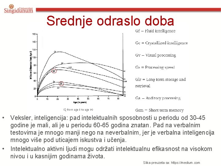 Srednje odraslo doba • Veksler, inteligencija: pad intelektualnih sposobnosti u periodu od 30 -45