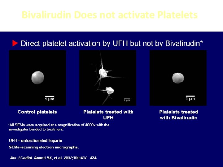 Bivalirudin Does not activate Platelets 