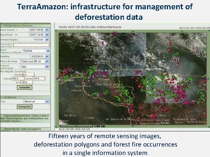 Terra. Amazon: infrastructure for management of deforestation data Fifteen years of remote sensing images,