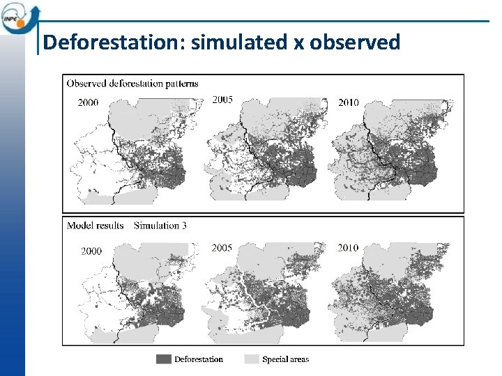 Deforestation: simulated x observed 