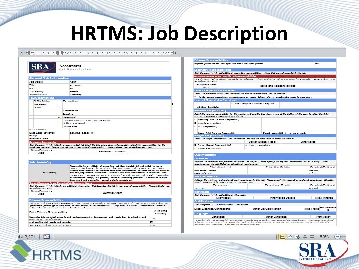 HRTMS: Job Description 