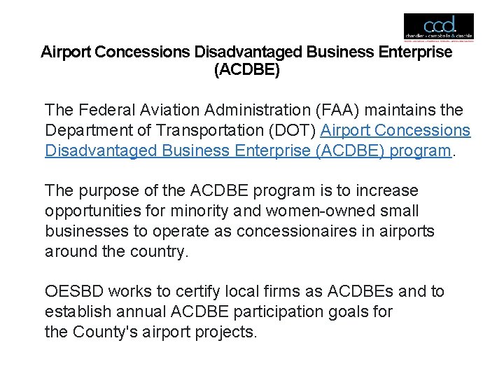 Palm Beach International Airport Business Affairs Disadvantaged Business