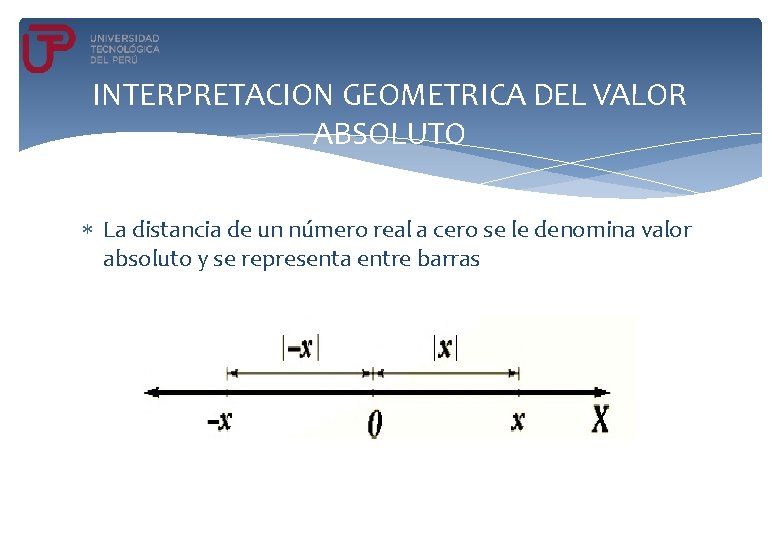 INTERPRETACION GEOMETRICA DEL VALOR ABSOLUTO La distancia de un número real a cero se