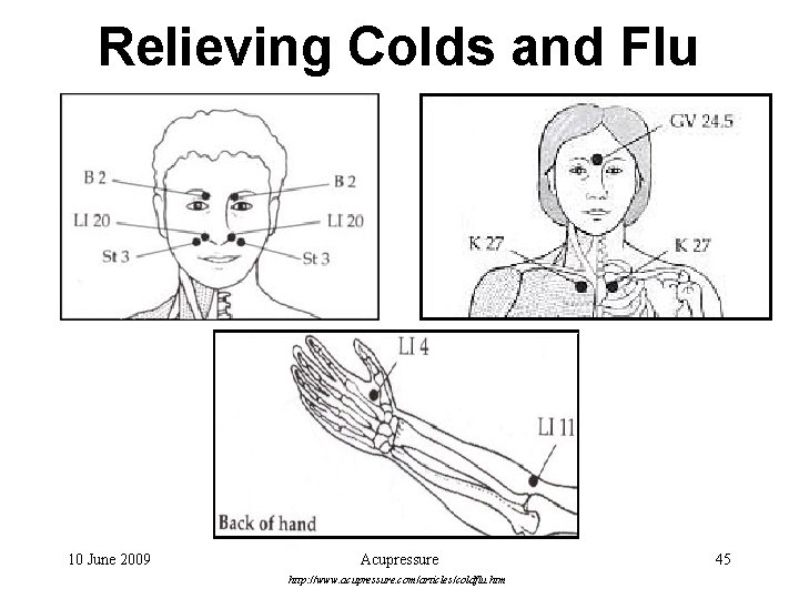 Relieving Colds and Flu 10 June 2009 Acupressure http: //www. acupressure. com/articles/coldflu. htm 45