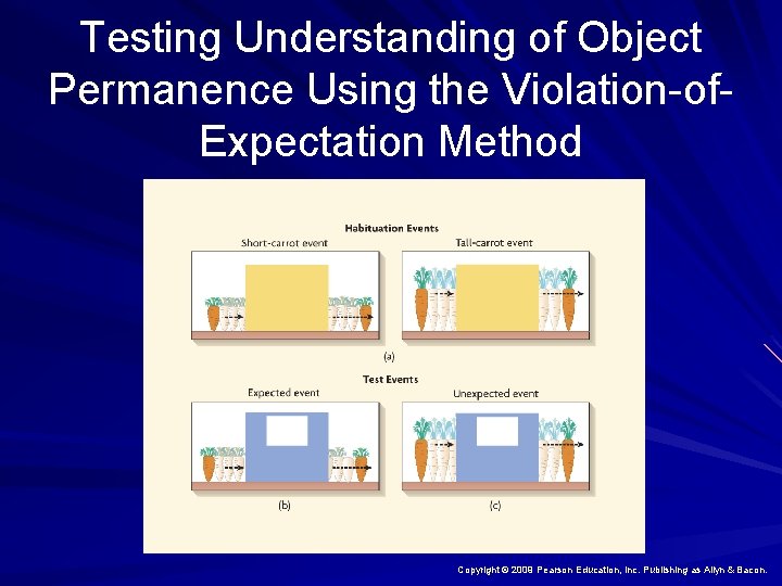 Testing Understanding of Object Permanence Using the Violation-of. Expectation Method Copyright © 2009 Pearson