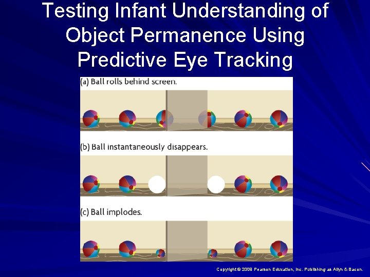 Testing Infant Understanding of Object Permanence Using Predictive Eye Tracking Copyright © 2009 Pearson