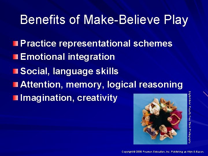 Benefits of Make-Believe Play Practice representational schemes Emotional integration Digital. Vision Royalty Free Stock