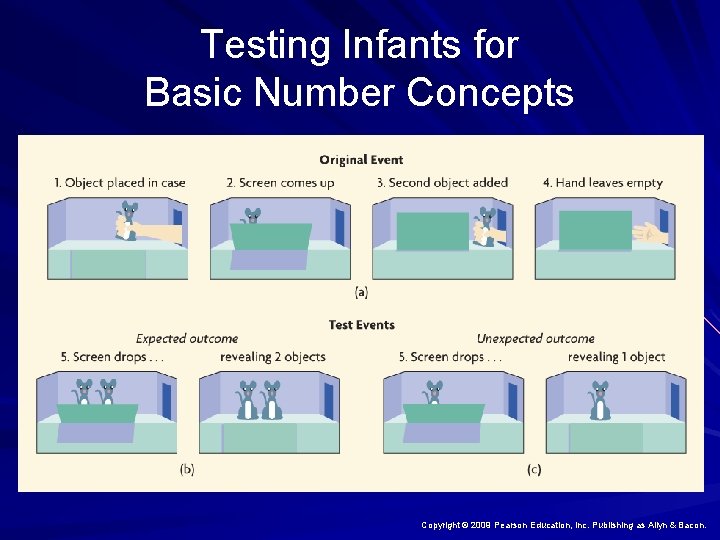 Testing Infants for Basic Number Concepts Copyright © 2009 Pearson Education, Inc. Publishing as