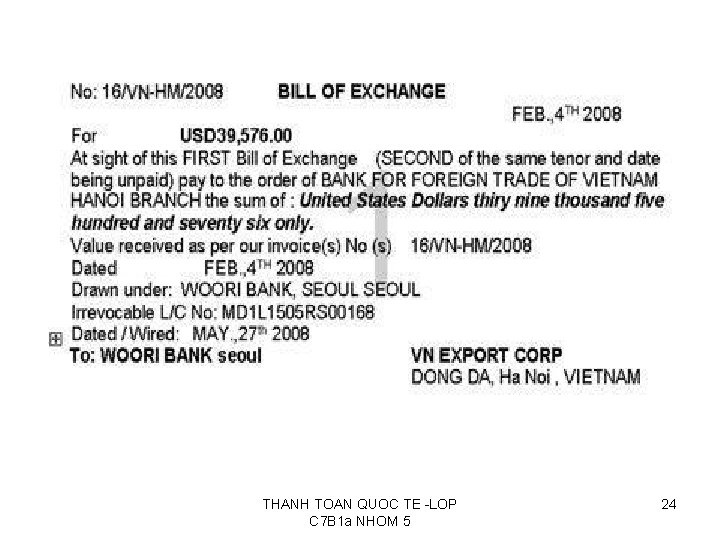 THANH TOAN QUOC TE -LOP C 7 B 1 a NHOM 5 24 
