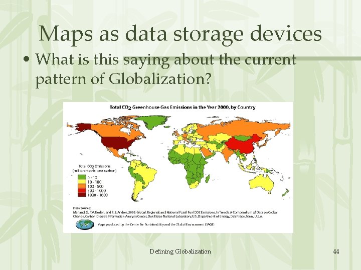 Maps as data storage devices • What is this saying about the current pattern