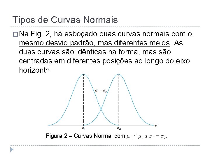 Tipos de Curvas Normais � Na Fig. 2, há esboçado duas curvas normais com