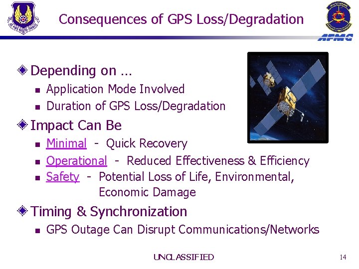 Consequences of GPS Loss/Degradation Depending on … n n Application Mode Involved Duration of Consequences of GPS Loss/Degradation Depending on … n n Application Mode Involved Duration of