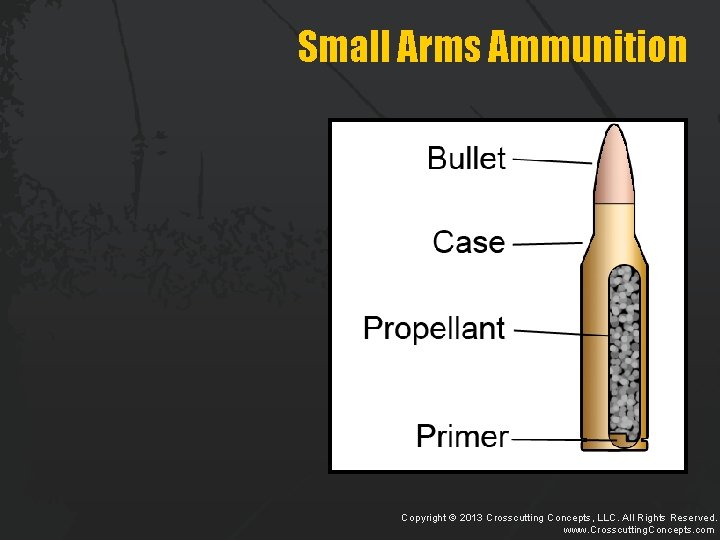 Small Arms Ammunition Copyright © 2013 Crosscutting Concepts, LLC. All Rights Reserved. www. Crosscutting.