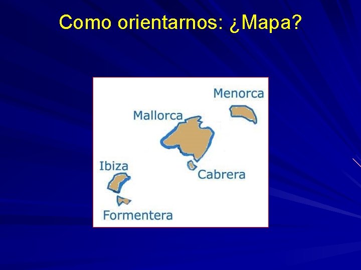 Como orientarnos: ¿Mapa? 