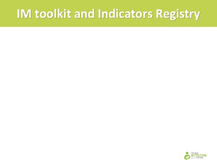 IM toolkit and Indicators Registry 