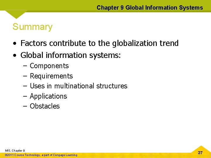 Chapter 9 Global Information Systems Summary • Factors contribute to the globalization trend • Chapter 9 Global Information Systems Summary • Factors contribute to the globalization trend •
