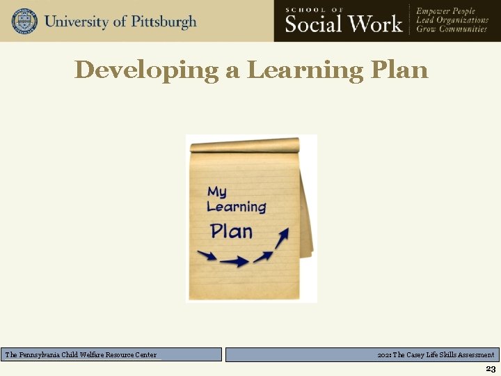 Developing a Learning Plan The Pennsylvania Child Welfare Resource Center 202: The Casey Life