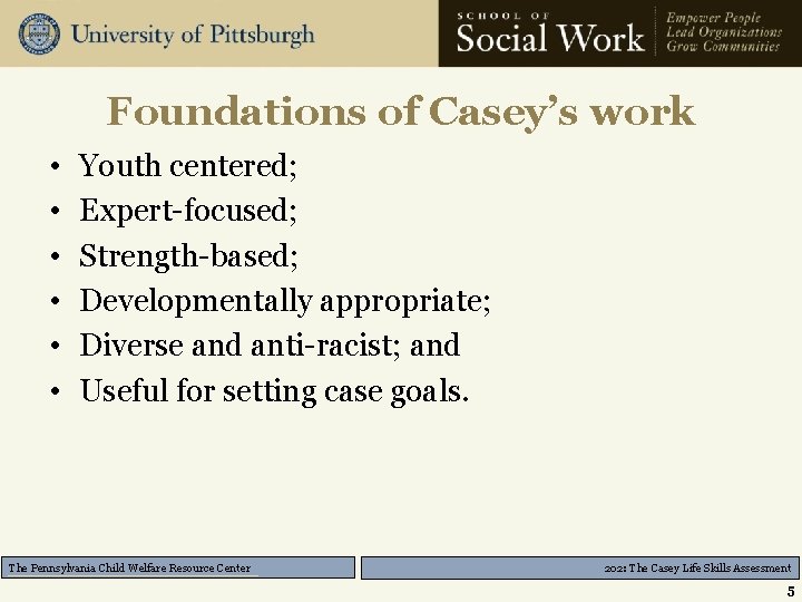 202 The Casey Life Skills Assessment Learning Objectives