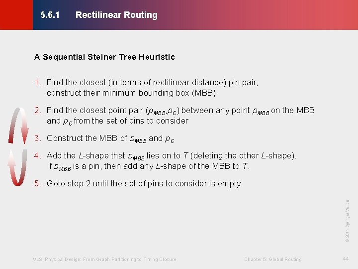 Rectilinear Routing © KLMH 5. 6. 1 A Sequential Steiner Tree Heuristic 1. Find