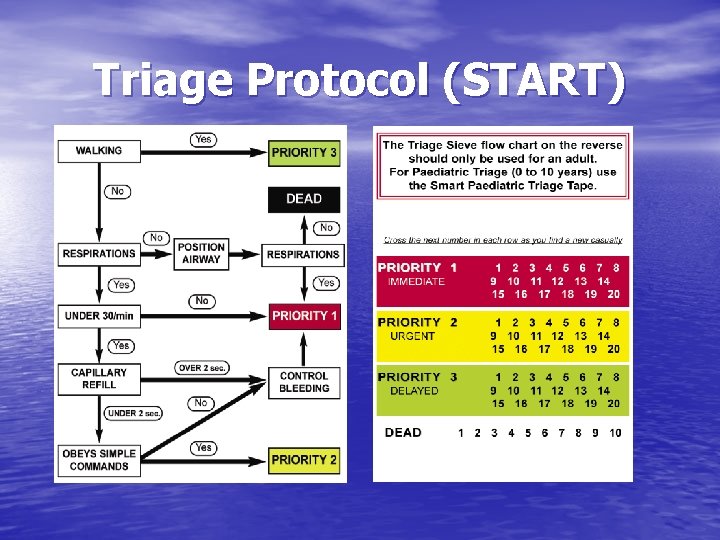 Triage Protocol (START) 