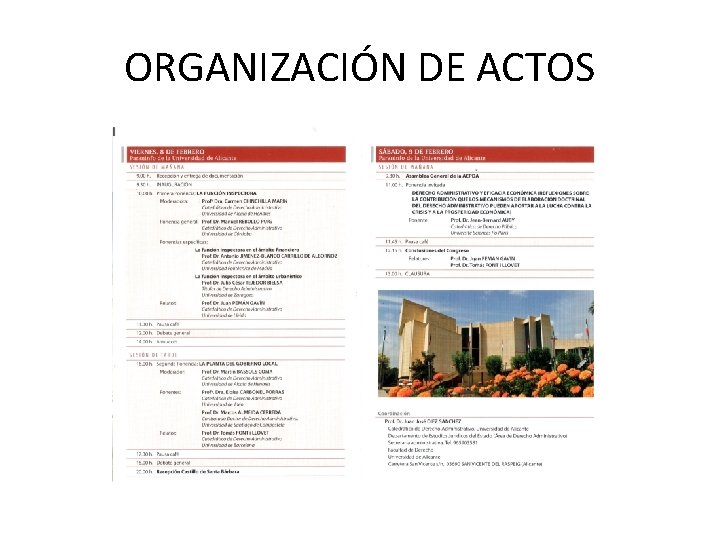 ORGANIZACIÓN DE ACTOS 