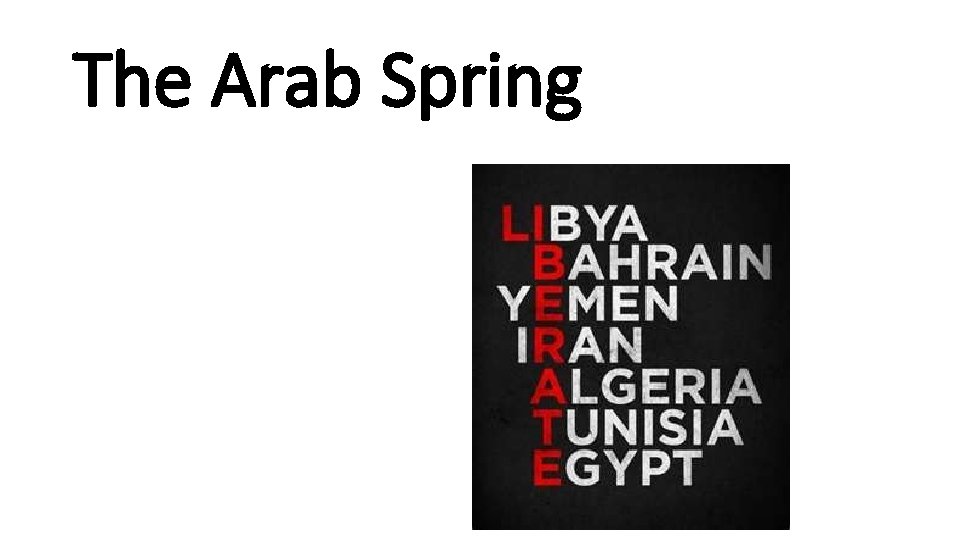 The Arab Spring • 