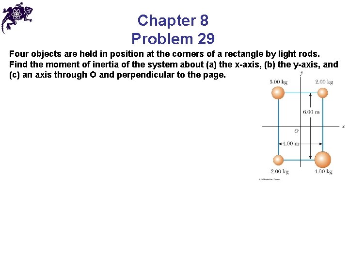 Chapter 8 Problem 29 Four objects are held in position at the corners of Chapter 8 Problem 29 Four objects are held in position at the corners of