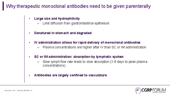 Why therapeutic monoclonal antibodies need to be given parenterally • Large size and hydrophilicity