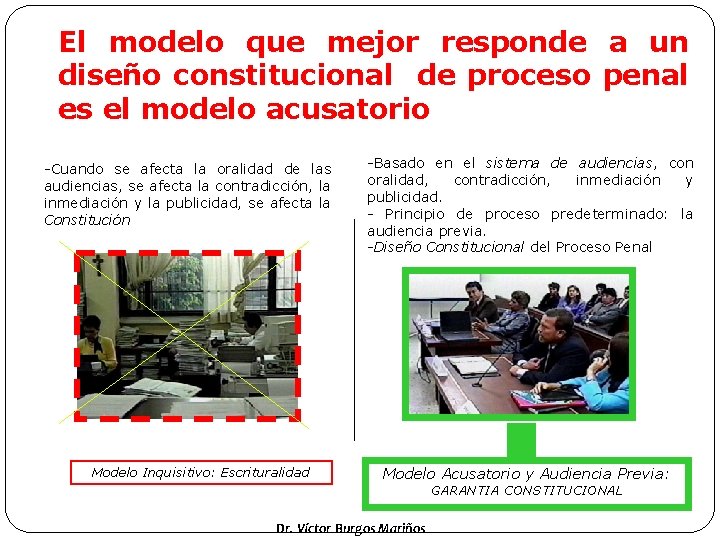 El modelo que mejor responde a un diseño constitucional de proceso penal es el