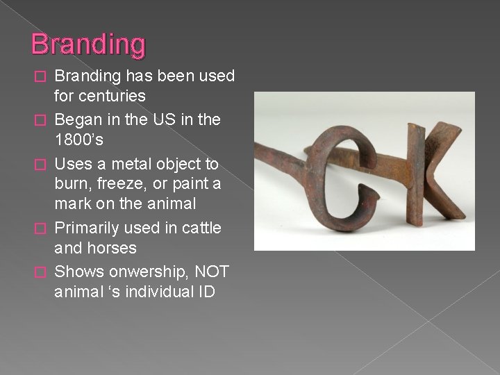 Branding � � � Branding has been used for centuries Began in the US