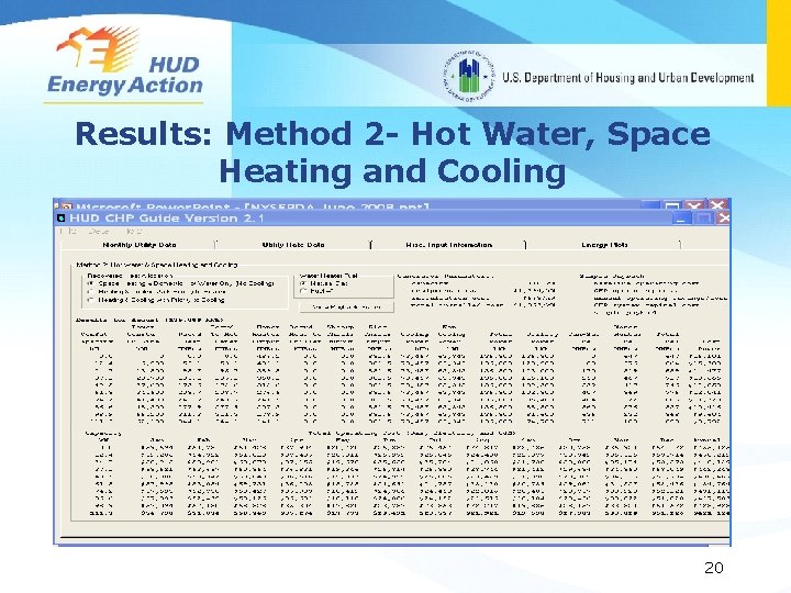 Results: Method 2 - Hot Water, Space Heating and Cooling 20 