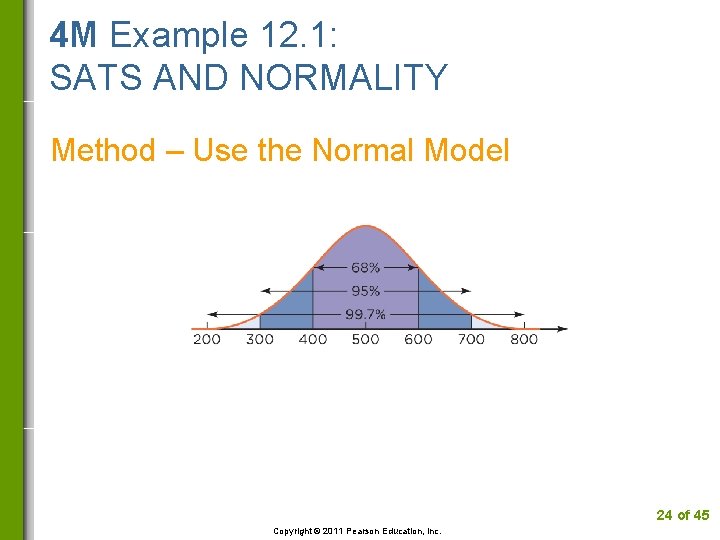 4 M Example 12. 1: SATS AND NORMALITY Method – Use the Normal Model