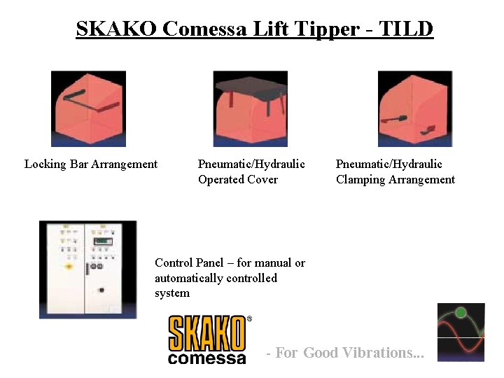 SKAKO Comessa Lift Tipper - TILD Locking Bar Arrangement Pneumatic/Hydraulic Operated Cover Pneumatic/Hydraulic Clamping