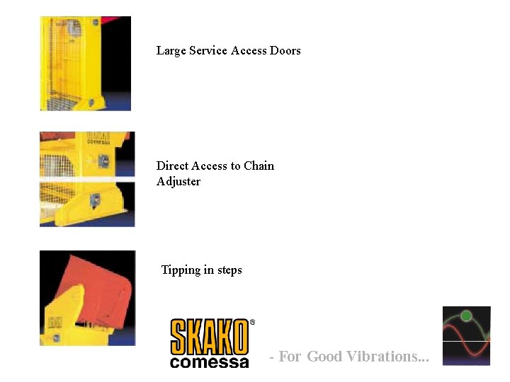 Large Service Access Doors Direct Access to Chain Adjuster Tipping in steps - For