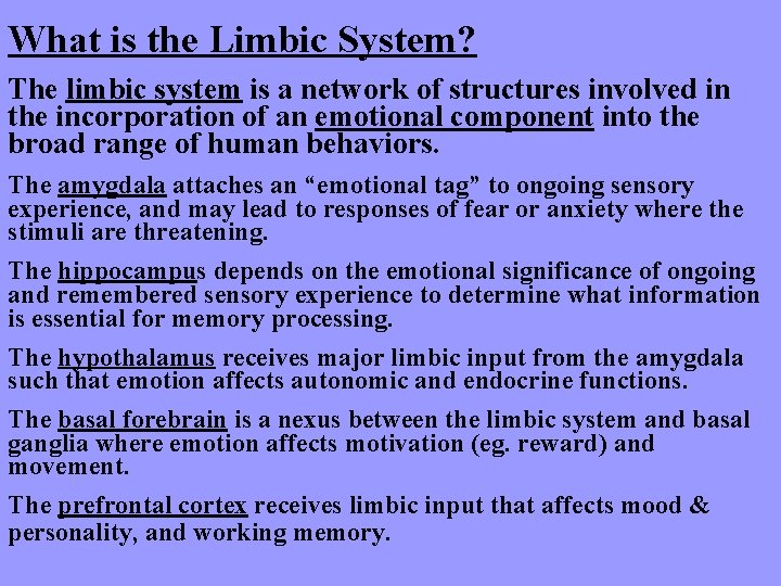 What is the Limbic System? The limbic system is a network of structures involved