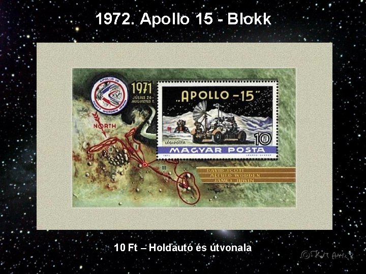 1972. Apollo 15 - Blokk 10 Ft – Holdautó és útvonala 