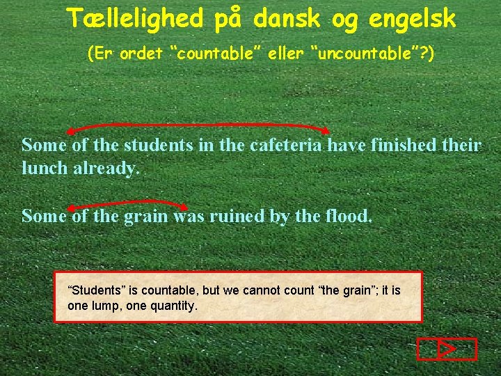 Tællelighed på dansk og engelsk (Er ordet “countable” eller “uncountable”? ) Some of the