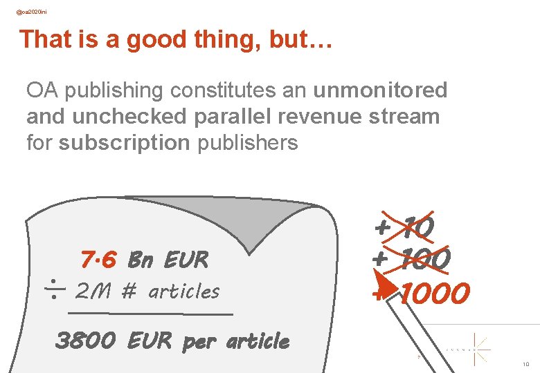 @oa 2020 ini That is a good thing, but… OA publishing constitutes an unmonitored