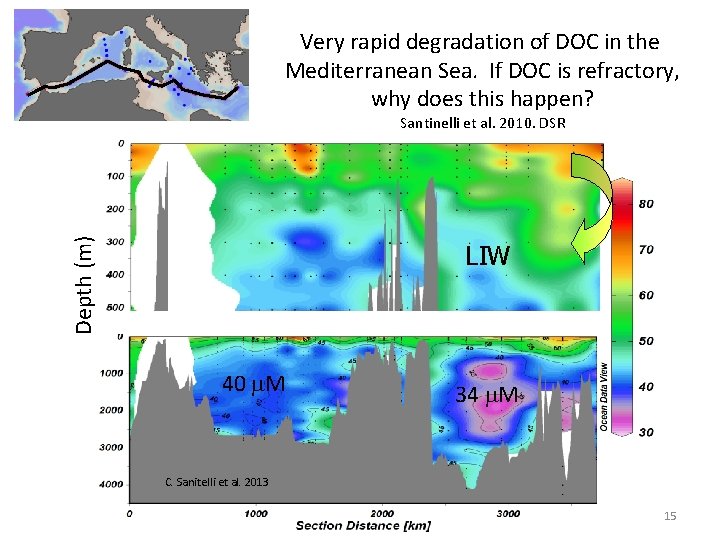 Very rapid degradation of DOC in the Mediterranean Sea. If DOC is refractory, why