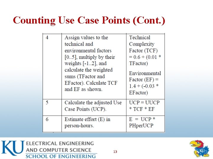 Counting Use Case Points (Cont. ) 13 
